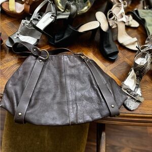 Classic Dark Brown Leather Shoulder Bag